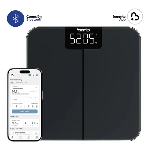 Balanza Digital Bluetooth Femmto Diseño Minimalista 180kg
