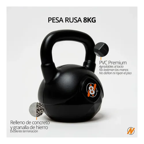 Pesa Rusa Kettlebell 8kg Fitnesas